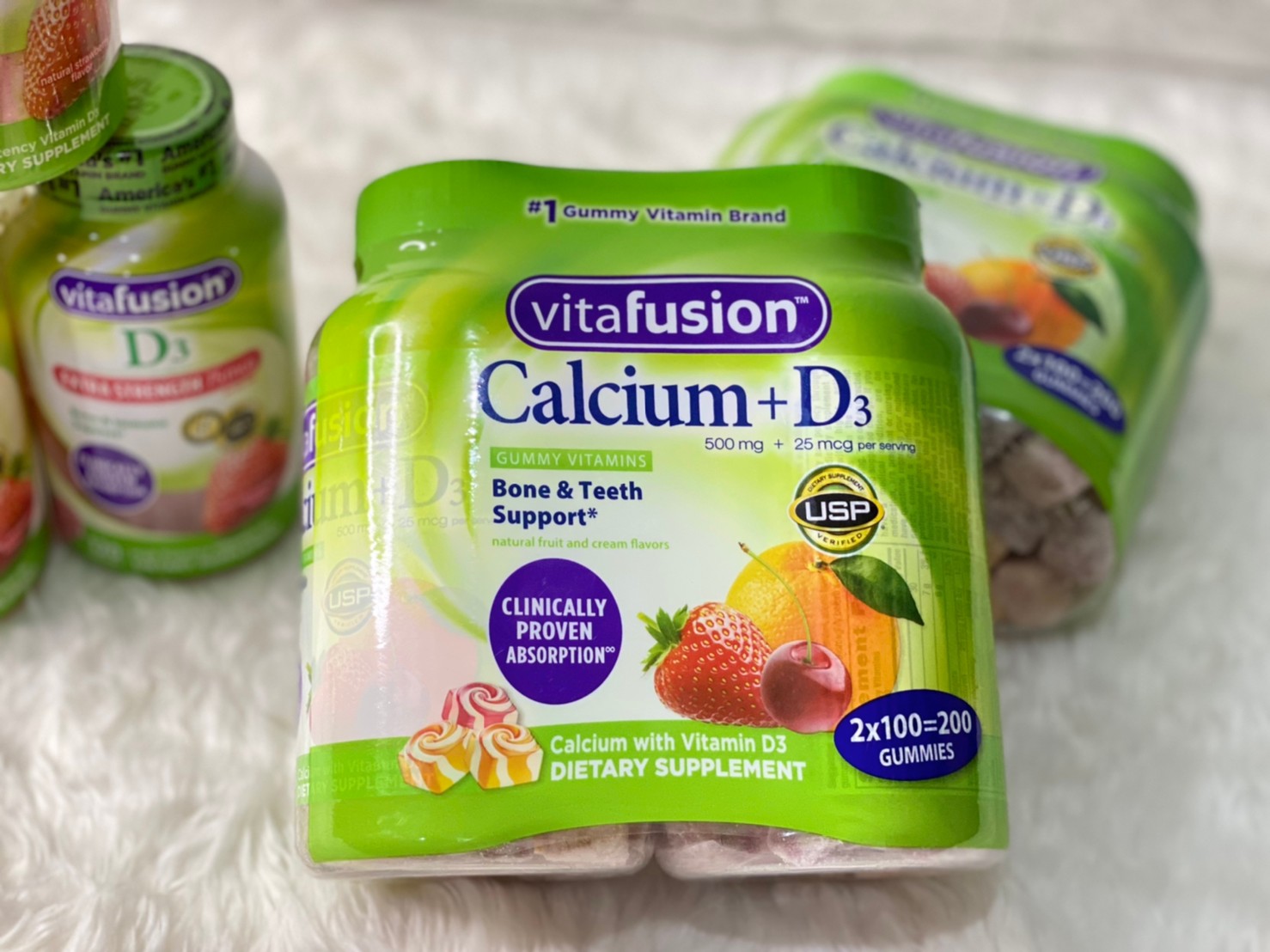 Vitafusion Calcium + D3 Gummy Adult (แพ็คคู่)
