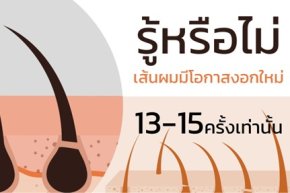 รู้หรือไม่ เส้นผมของคนเรามีโอกาสงอกเพียง 13-15 ครั้งเท่านั้น