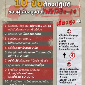 10 ข้อต้องปฏิบัติทันที ถ้าเสี่ยงสัมผัสผู้ป่วยโควิด-19