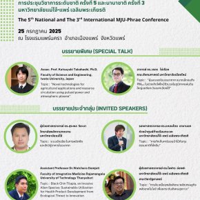 ประชาสัมพันธ์เชิญชวนเข้าร่วมการประชุมวิชาการระดับนานาชาติ ครั้งที่ 5 และนานาชาติ ครั้งที่ 3 ภายใต้หัวข้อ เทคโนโลยีและนวัตกรรมสู่การเป็นสังคมสุขภาวะอย่างยั่งยืน