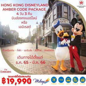 Package Hong Kong Disneyland Amber Code 4 วัน 3 คืน ราคา 19990 โดยสายการบินฮ่องกงแอร์ไลน์