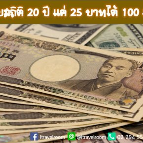 เงินเยน ทุบสถิติ 20 ปี แค่ 25 บาทได้ 100 เยน