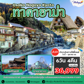 ทัวร์ญี่ปุ่น โอซาก้า นาโกย่า เกียวโต 6 วัน 4 คืน ราคาสุดพิเศษ 36,999 บิน Air Asia