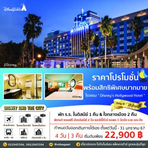 Package Disney & The City 4 วัน 3 คืน  ราคาเริ่มต้น 22900