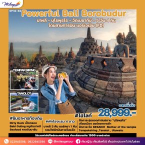 POWERFUL BALI BOROBUDUR บาหลี บุโรพุธโธ วัดเบซากีย์ 5 วัน 4 คืน โดยสายการบิน AIR ASIA เดินทางถึงเดือน ตุลาคม 2567