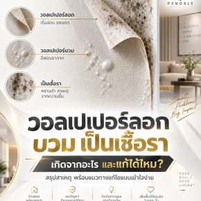 ปัญหาวอลเปเปอร์ลอก บวม มีฟองและเกิดเชื้อรา พร้อมสาเหตุและแนวทางแก้ไข