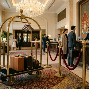 รถเข็นใช้ในโรงแรม