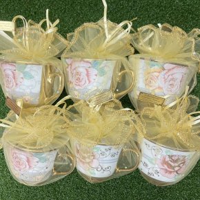 แก้วกาแฟเบญจรงค์ ของชำร่วยงานศพ