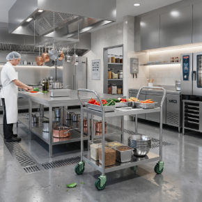 Vì sao xe đẩy inox 304 luôn là lựa chọn hàng đầu trong ngành thực phẩm ? 
