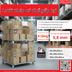 Mở rộng không gian lưu trữ, giữ cho mọi thứ ngăn nắp và an toàn với hệ thống lưu trữ lưới thép từ Happy Move!