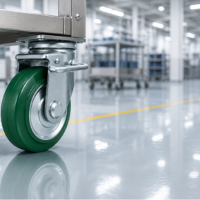 CHỌN BÁNH XE NÀO ĐỂ BẢO VỆ SÀN EPOXY NHÀ MÁY? 