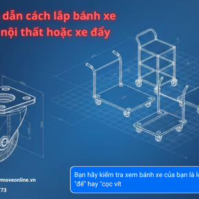 Hướng dẫn cách lắp bánh xe đẩy cho đồ nội thất hoặc xe đẩy.