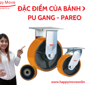 ĐẶC ĐIỂM CỦA BÁNH XE PU GANG TẢI NẶNG 100MM PAREO