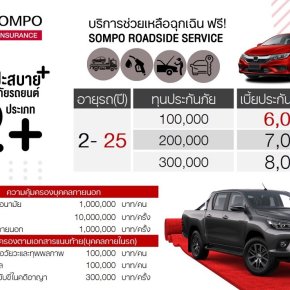 ซมโปะสบาย+ ประกันภัยรถยนต์ประเภท 2+