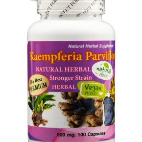 Kaempferria Parviflora Root Powder Capsules Black Ginger Bottle (100 Capsules)