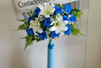 พวงหรีดพัดลมดอกไม้ประดิษฐ์