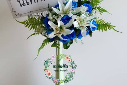 พวงหรีดพัดลมดอกไม้ประดิษฐ์