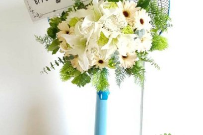 พวงหรีดพัดลมดอกไม้ประดิษฐ์