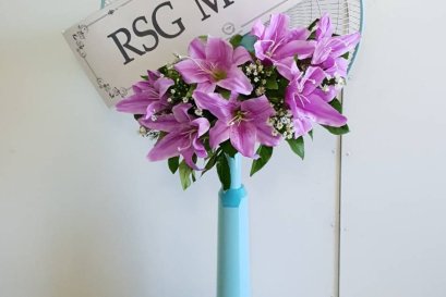 พวงหรีดพัดลมดอกไม้ประดิษฐ์