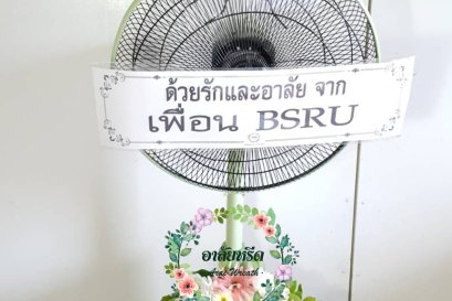 พวงหรีดพัดลมดอกไม้สด Hatari 16 นิ้ว