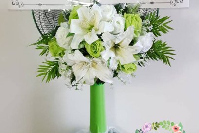 พวงหรีดพัดลมดอกไม้ประดิษฐ์