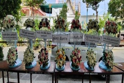 ส่งพวงหรีดพัดลมฮาตาริ วัดเพลงกลางสวน