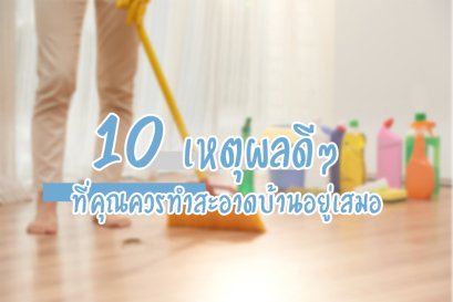 10 เหตุผลดีๆ ที่คุณควรทำสะอาดบ้านอยู่เสมอ