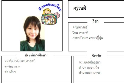 tutorbento.com เอมิ สอนวิทย์ คณิต อังกฤษ อยุธยา