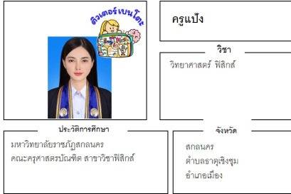 tutorbento.com แป้ง สอนวิทย์ ฟิสิกส์ สกลนคร เรียนพิเศษที่บ้าน