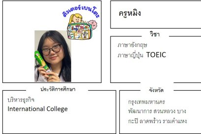 tutorbento.com หมิง สอนพิเศษภาษาอังกฤษ สวนหลวง