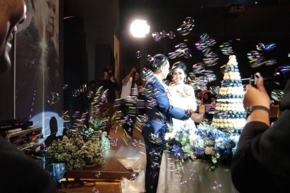 ไฟ เครื่องเสียง bubble dryice งานแต่งงาน Le Méridien 