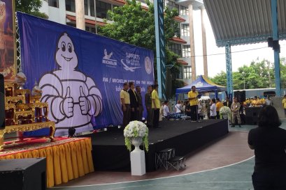 งาน Michelin โรงเรียนวัดบ้านโป่ง ราชบุรี เครื่องเสียง ไฟ เวที ทรัส 