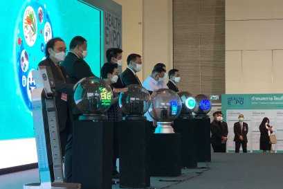 บริการให้เช่า iball 5 ลูก ลูกแก้วเปิดงาน Health expo 2022 พารากอน ฮอลล์ by vsoundqlighting