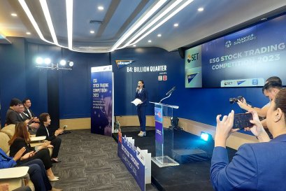 บริการให้เช่าเครื่องเสียง ไฟ เวที เอฟเฟค เปิดงาน yuanta ที่ ม.หอการค้า วิภาวดี วันที่ 11 กย 66 by vsoundqlighting