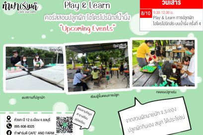 Play and Learn การปลูกผักไฮโดรโปนิกส์ระบบน้ำนิ่ง 8 ตุลาคม 2565