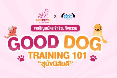 ขอเชิญเข้าร่วมกิจกรรม Good Dog Training 101 "สุนัขนิสัยดี"