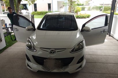 MAZDA 2 ติดตั้งเครื่องเสียง 2 din Calton C-914