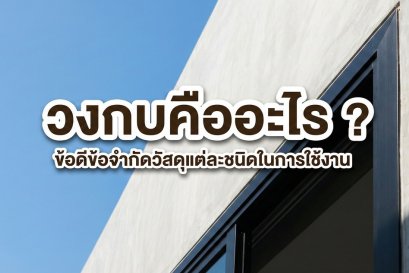 ภาพปกบทความแสดงวงกบสีดำตัดกับผนังปูนเปลือย พร้อมข้อความพาดหัวว่า วงกบคืออะไร ? และรายละเอียดข้อดีข้อจำกัดวัสดุแต่ละชนิดในการใช้งาน