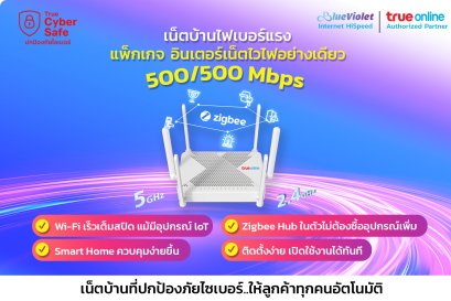 โปรเน็ตบ้านทรู  อินเตอร์เน็ต อย่างเดียว เริ่มต้น 499