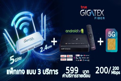 แพ็กเกจเน็ตบ้านทรู แบบ 3 บริการ