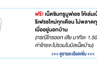 รายละเอียดซิม ในโปรเน็ตบ้านทรู