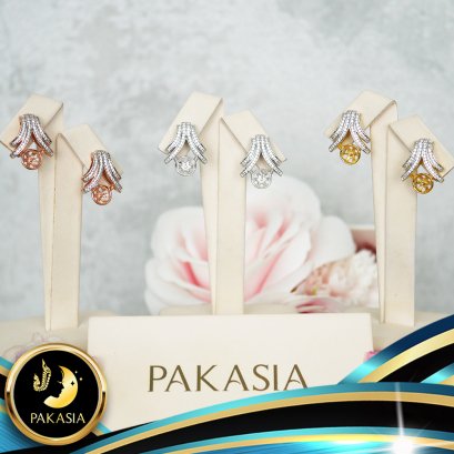 อะไหล่ตัวเรือนไข่มุก Collection "ต่างหูฮองเฮา" สำหรับไข่มุกเม็ดเดี่ยว ประกอบด้วยต่างหู ตัวเรือนขนาด 1.5x1.5 cm (พร้อมทับหลัง Butterfly ใหญ่) เงินแท้ 92.5 ประดับเพชร CZ ตัวเรือนมีให้เลือก 3 สี สีทอง สีทองคำขาว และ