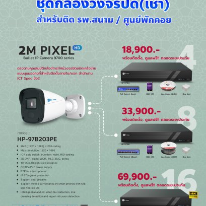 ชุดกล้องวงจรปิด สำหรับโรงพยาบาลสนาม
