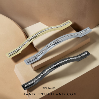 มือจับเพชร (ซิงค์) สีโครเมียมเงา,ดำเงา,ทองเงา size 160, 320 mm.1AK06