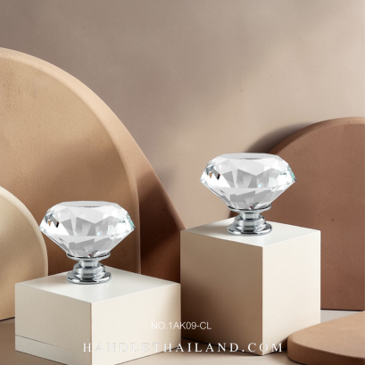 ปุ่มจับเพชร (อะคริลิก-ซิงค์)  สีใส size 30,40 mm. 1AK09