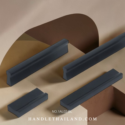 มือจับ (อะลูมิเนียม) ตัวที สีดำ size. 32,96,128,192,960 mm. 1AL02-BL