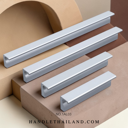 มือจับ (อะลูมิเนียม) สีอโนไดซ์ size 64,96,128,160,192,256 mm. 1AL03-6