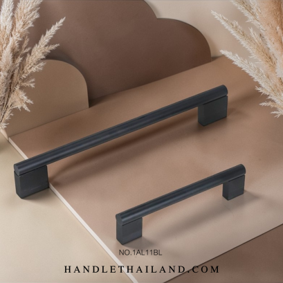มือจับตู้ (อะลูมิเนียม) สีดำ size 96,128,160,192 mm. 1AL11BL