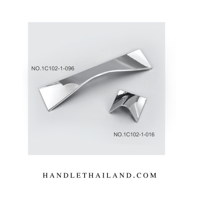 เซ็ทมือจับ, ปุ่มจับอลูมิเนียม สีโครเมี่ยม (96mm.) | 1C102-1