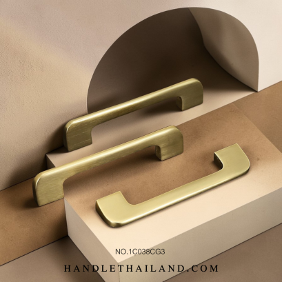 มือจับ (อะลูมิเนียม) สีแชมเปญโกลด์แฮร์ไลน์ size 96,128,160mm. 1C038CG3